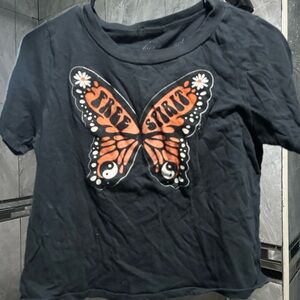 Kids Black Butterfly Graphic Tee
